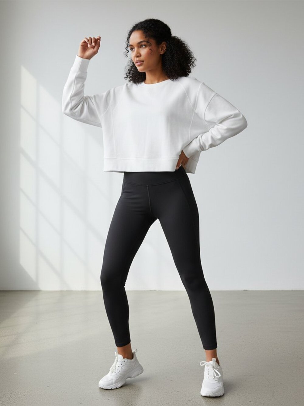 Sweaty Betty After Class Cropped Sweatshirt NWOT White Size 10 Athleisure Pullov